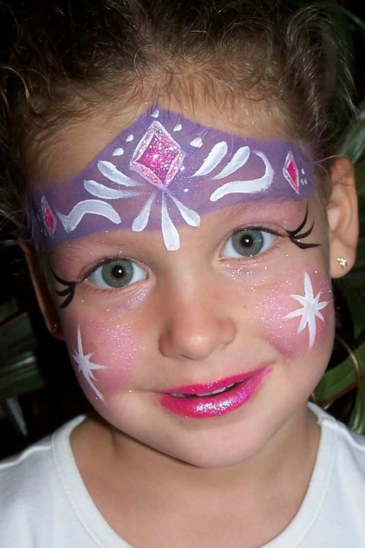 Eiskonigin Prinzessin Elsa Gesicht Make Up Karneval Kinder Schminken Kinderschminken Gesichtsbemalung