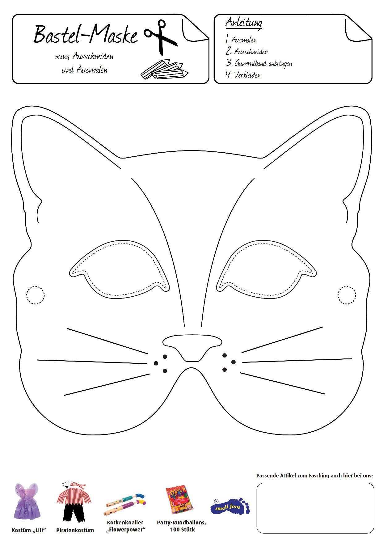 Katzenmaske Eine Anmutige Verkleidung Gelingt Mit Dieser Hubschen Maske Tiermasken Basteln Katzen Maske Masken Basteln