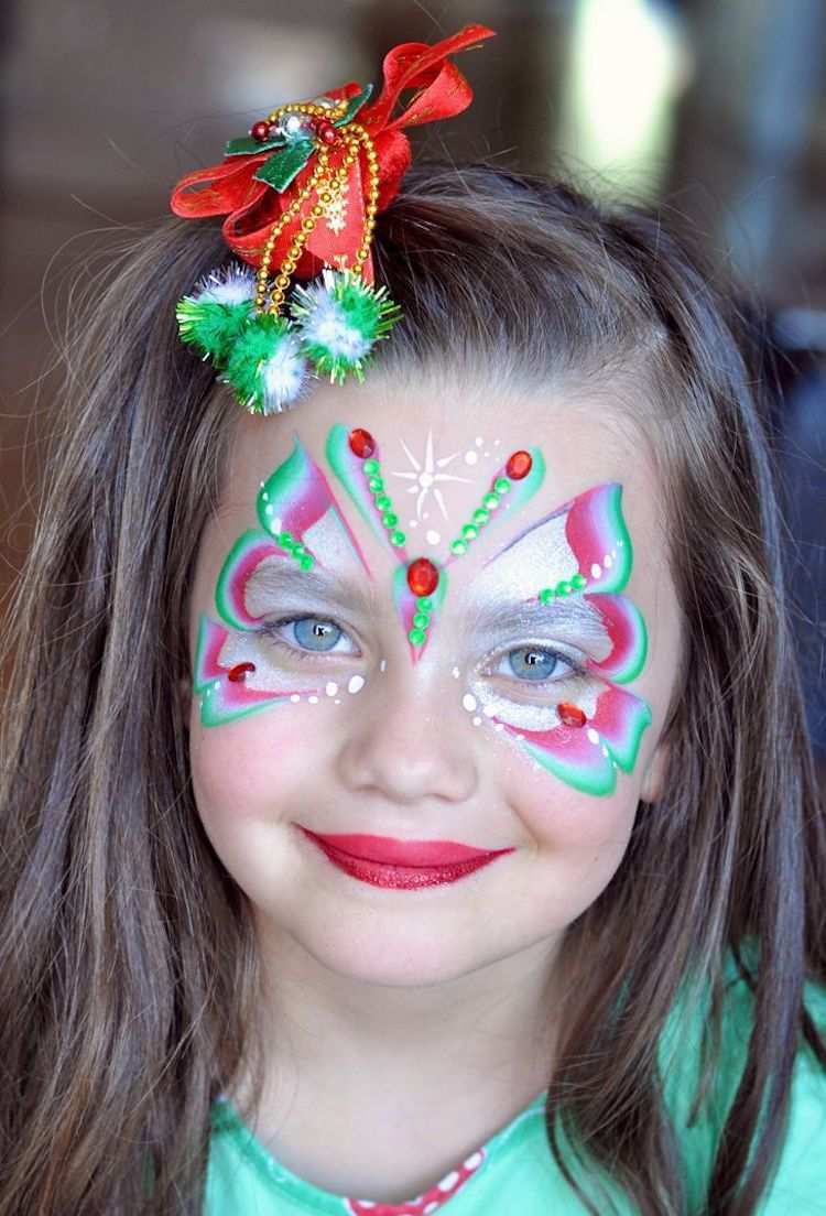 Kinderfasching Schminken Schmetterling Grun Rosa Makeup Fasching Carnival Weihnachten Schminken Halloween Gesicht Schminken Schminken