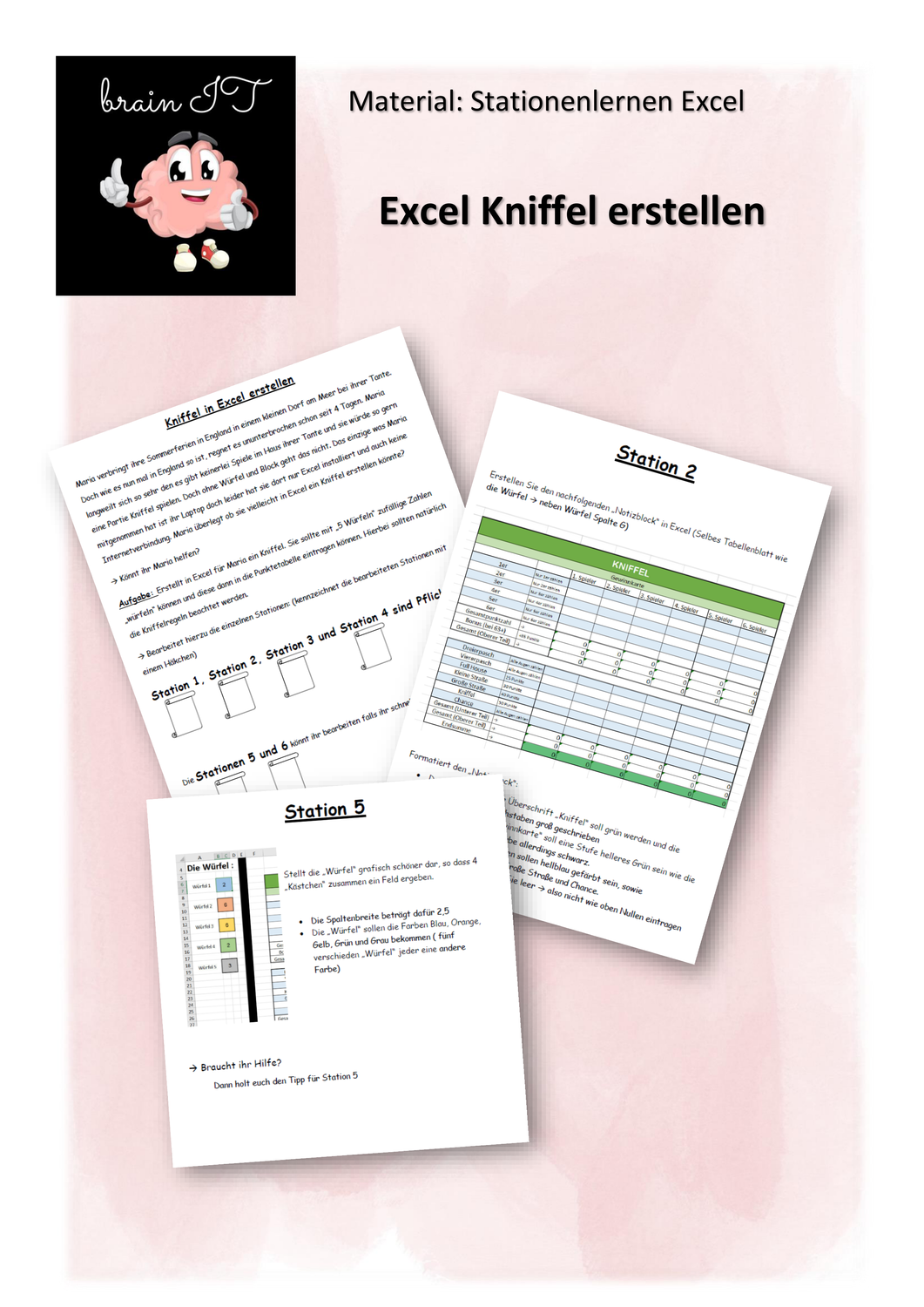 Excel Kniffel Erstellen Stationen Unterrichtsmaterial In Den Fachern Informatik Itg Technik Bs In 2020 Unterrichtsmaterial Informatik Lernen
