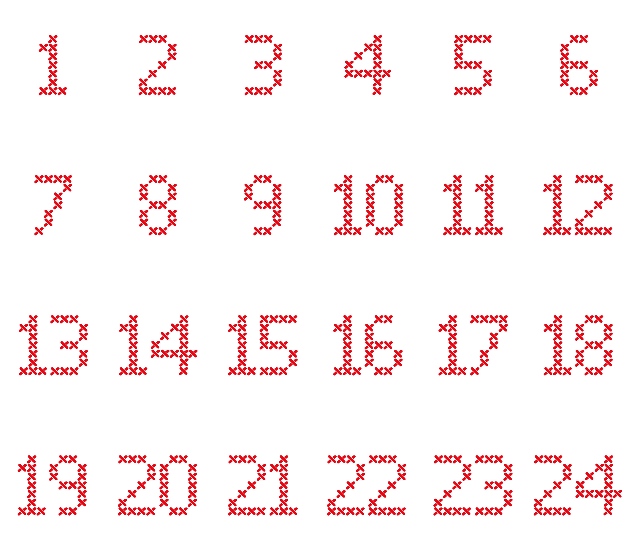 Cross Stitch Adventskalender Zahlen In Verschiedene Dateiformate Umgewandelt Als Plotter Freebie Alfabe Yazi Tipleri Kanavice Alfabe Kanavice Tasarimlari