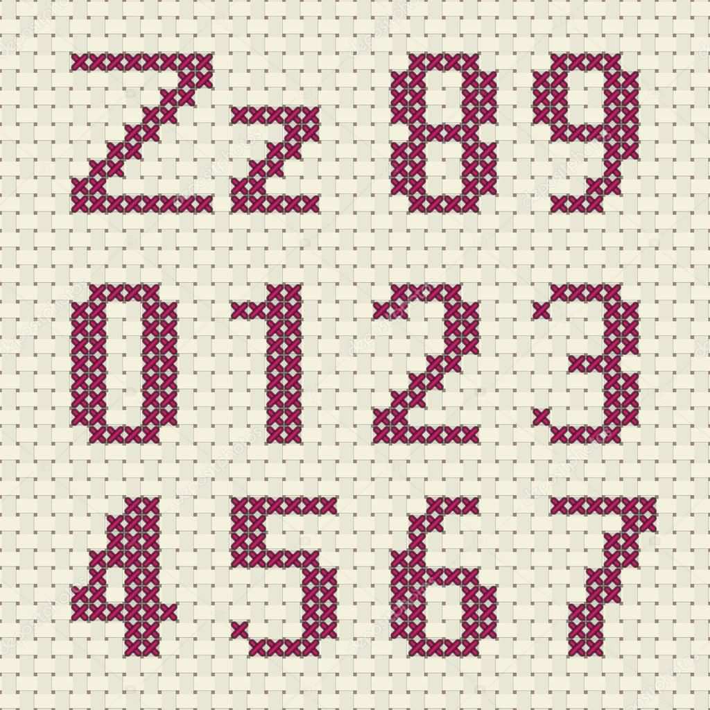 Laden Sie Lizenzfreie Alphabet And Number In Cross Stitch Pattern Stockvektoren 76602285 Aus Depositpho Kreuzstichzahlen Alphabet Sticken Kreuzstichbuchstaben