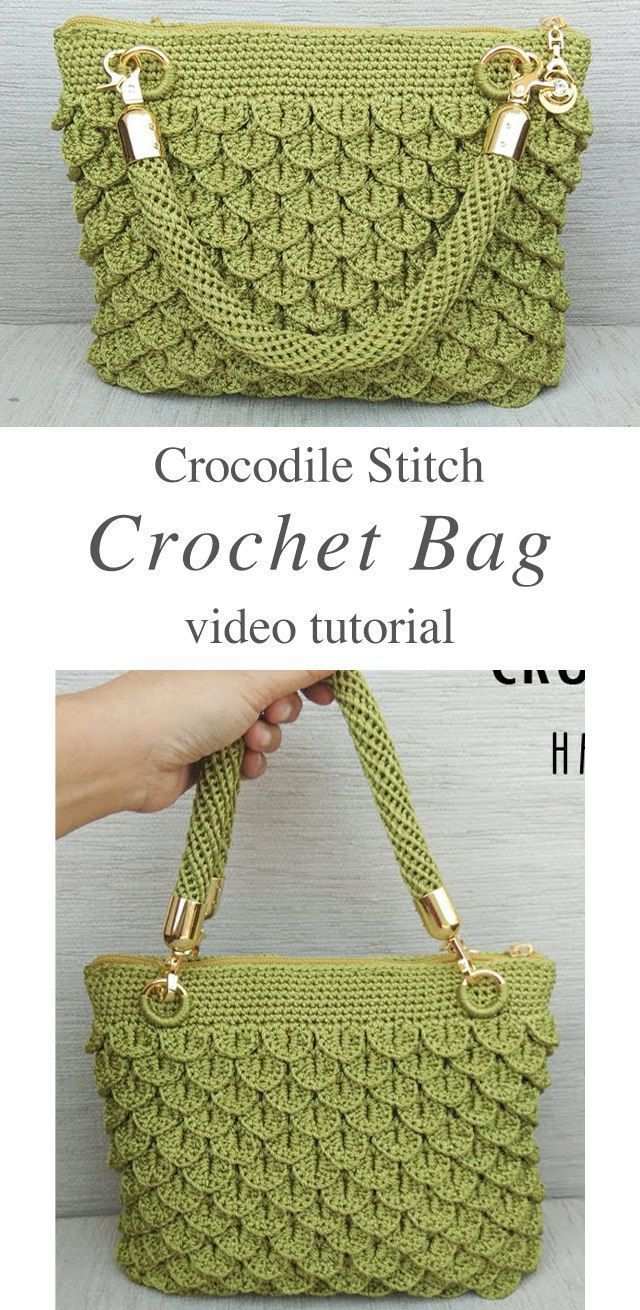Hakeln Sie Krokodil Stich Tasche Die Sie Leicht Machen Konnen Crochetbeja Modedesigne In 2020 Crocodile Stitch Crochet Bag Pattern Crochet Crocodile Stitch
