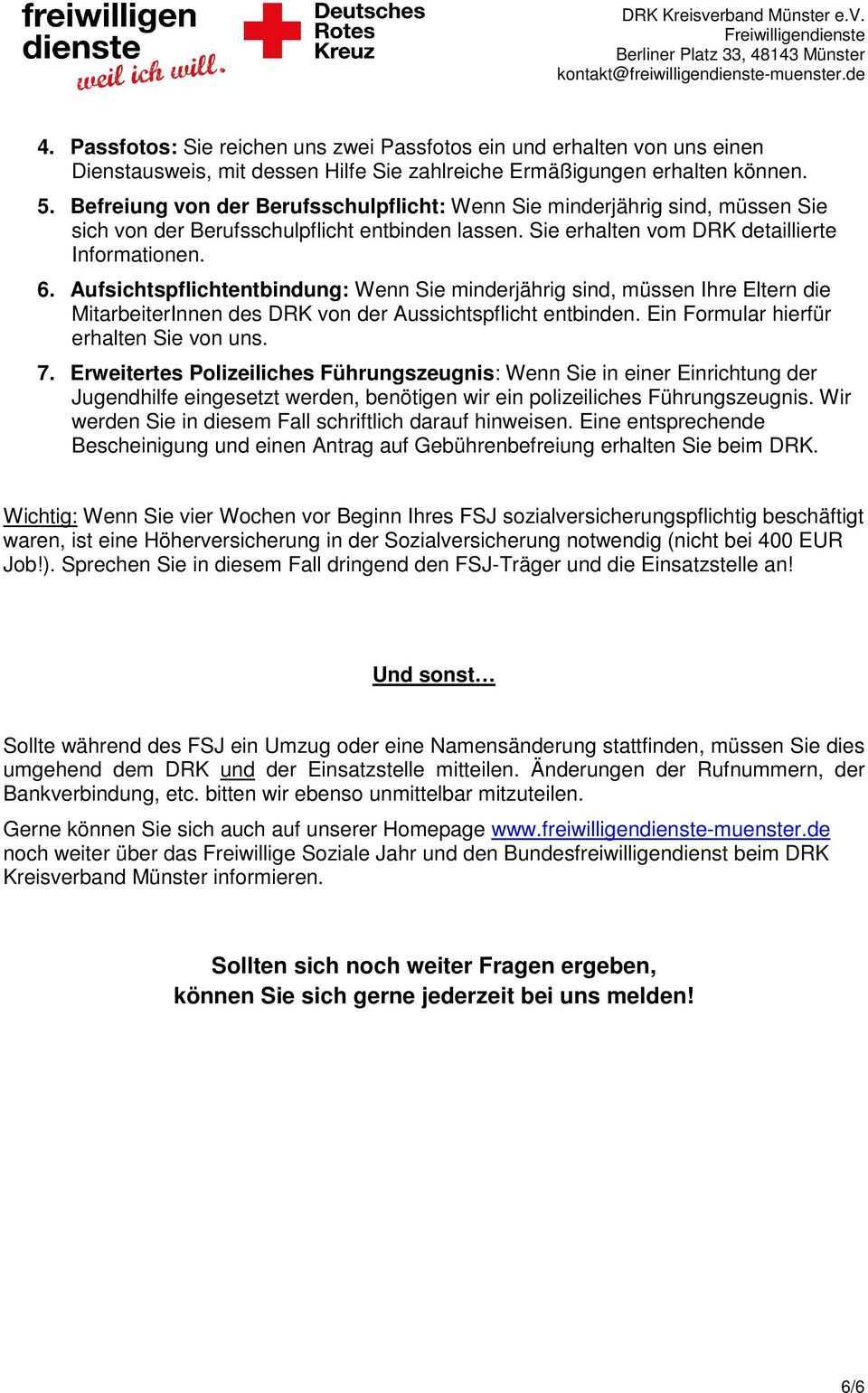 Informationsblatt Freiwilliges Soziales Jahr Fsj Bundesfreiwilligendienst Bfd Pdf Free Download