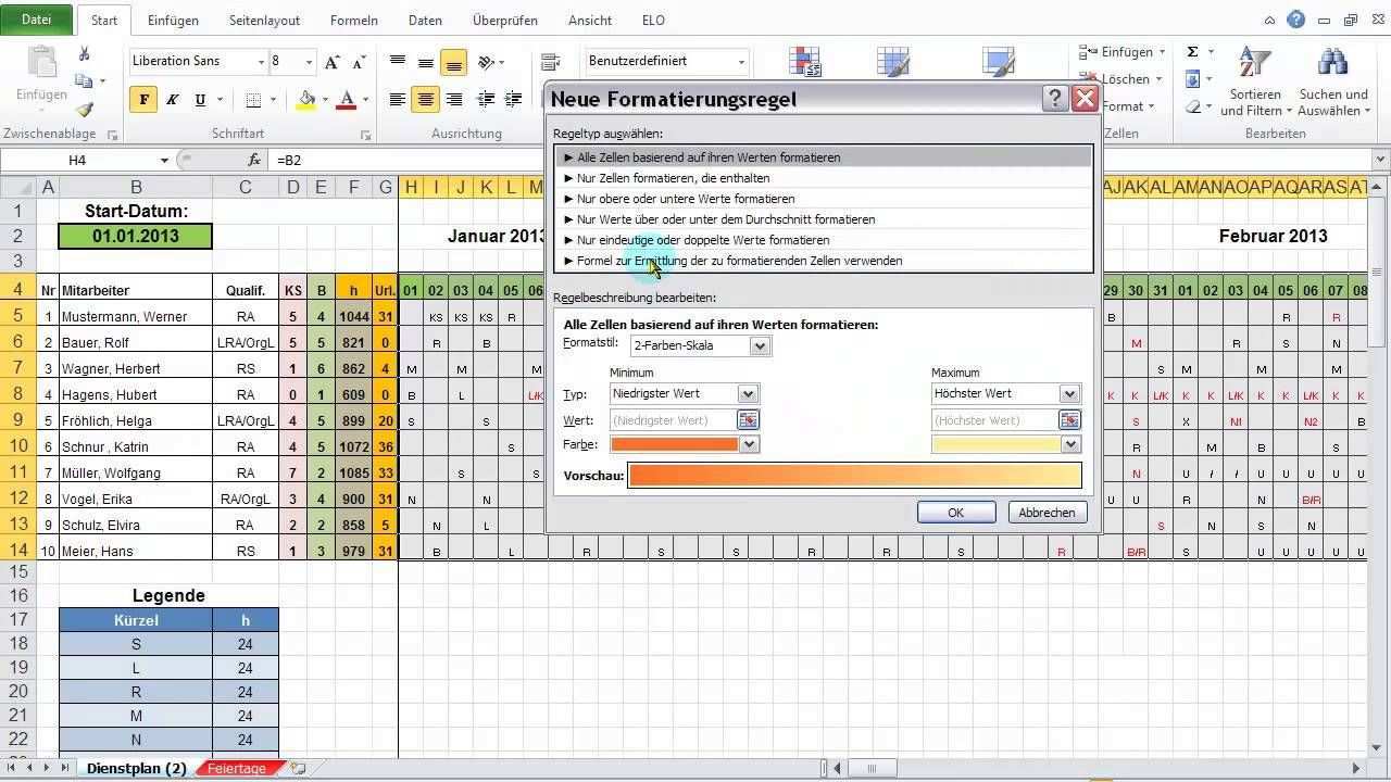 Excel 2010 Feiertage Wochenenden Im Dienstplan Darstellen Mit Bedingt Buroorganisation Tipps Dienstplan Planer