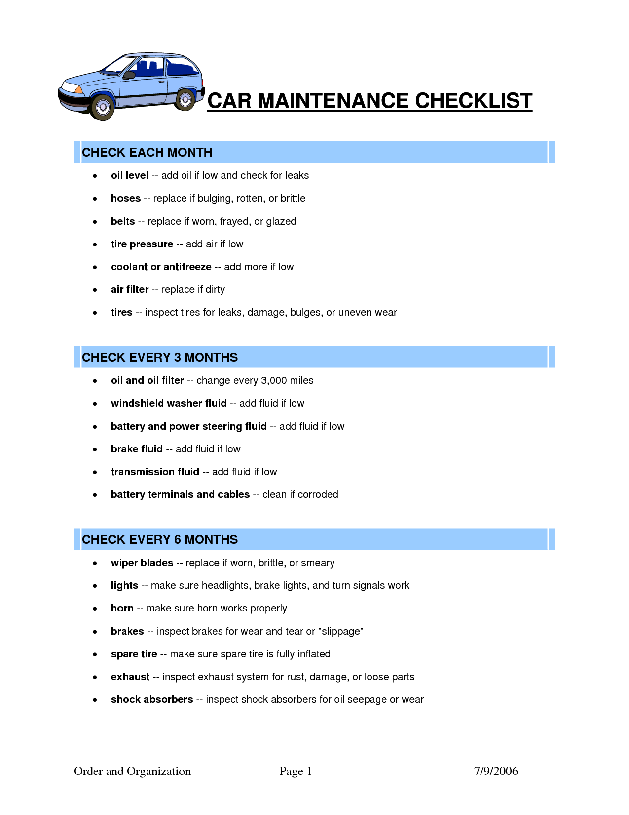 Vorlage Fur Die Checkliste Fur Die Fahrzeugwartung Checkliste Die Fahrzeugwartung Fur Car Maintenance Car Care Car Care Checklist