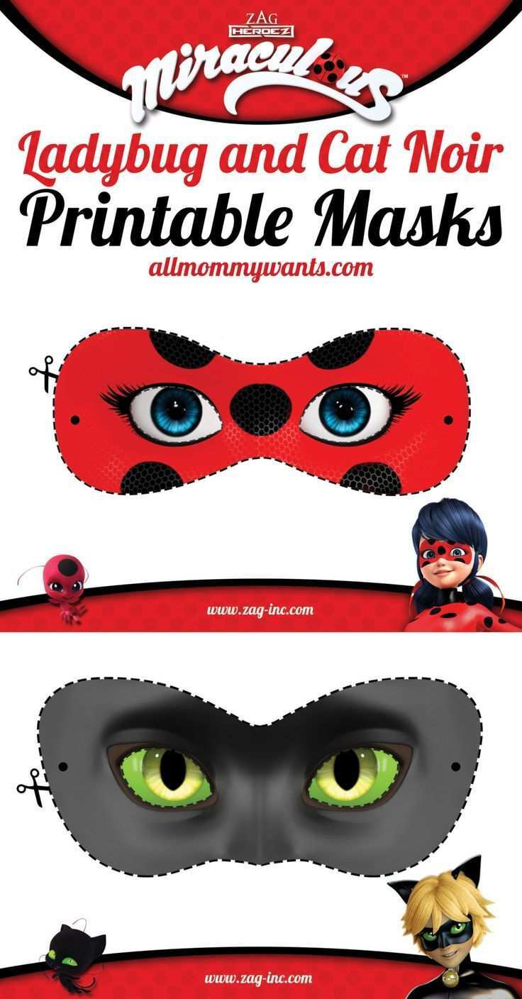 Printables Miraculous Adventures Of Ladybug And Cat Noir Masks Lady Bug Cat Noir Kostum Masken Vorlage