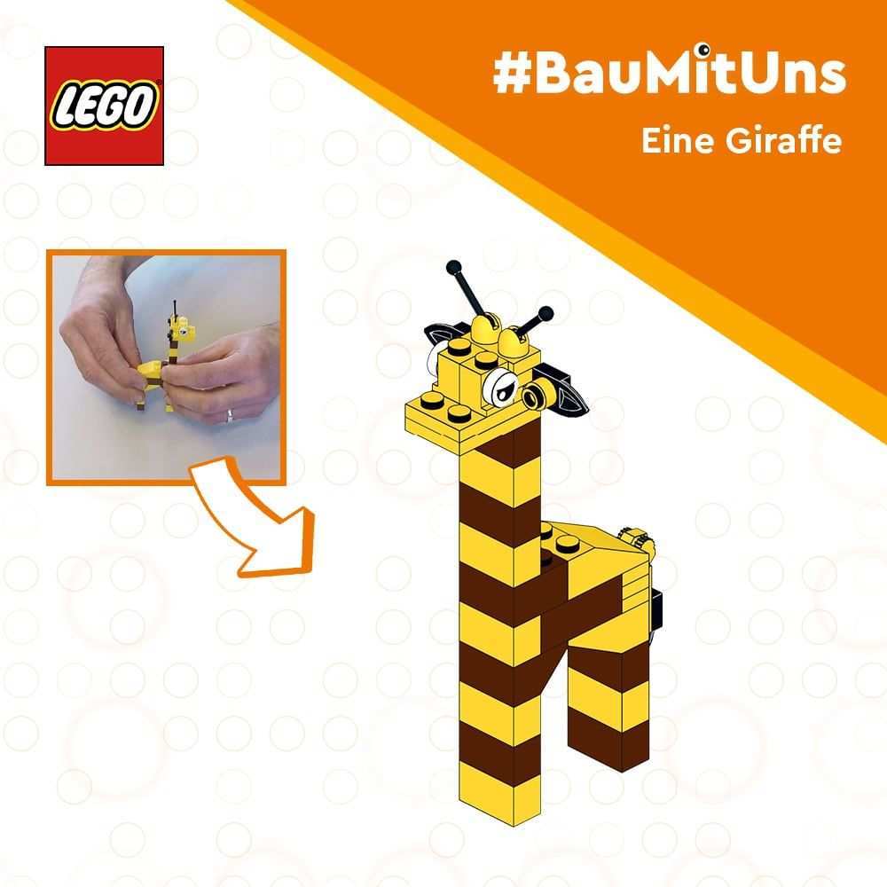 Bau Mit Uns Ein Klappbarer Handyhalter Lego In 2020 Lego Tiere Giraffe Giraffen