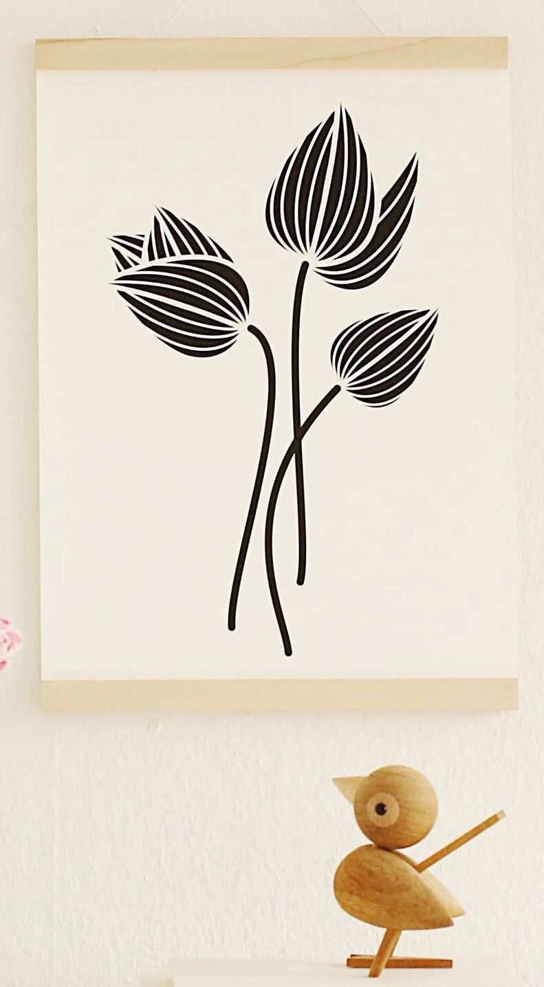 Blumen Linoldruck Linolschnitt Blumen