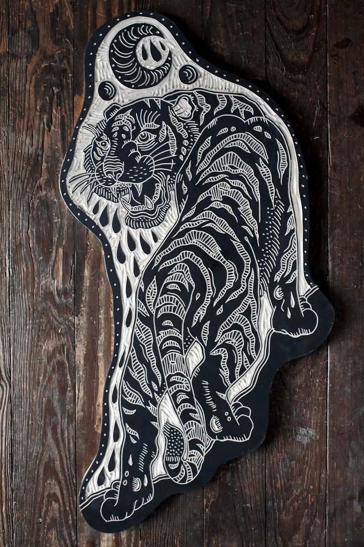 Bryn Perrott Foto Thai Tattoo Linoldruck Linolschnitt