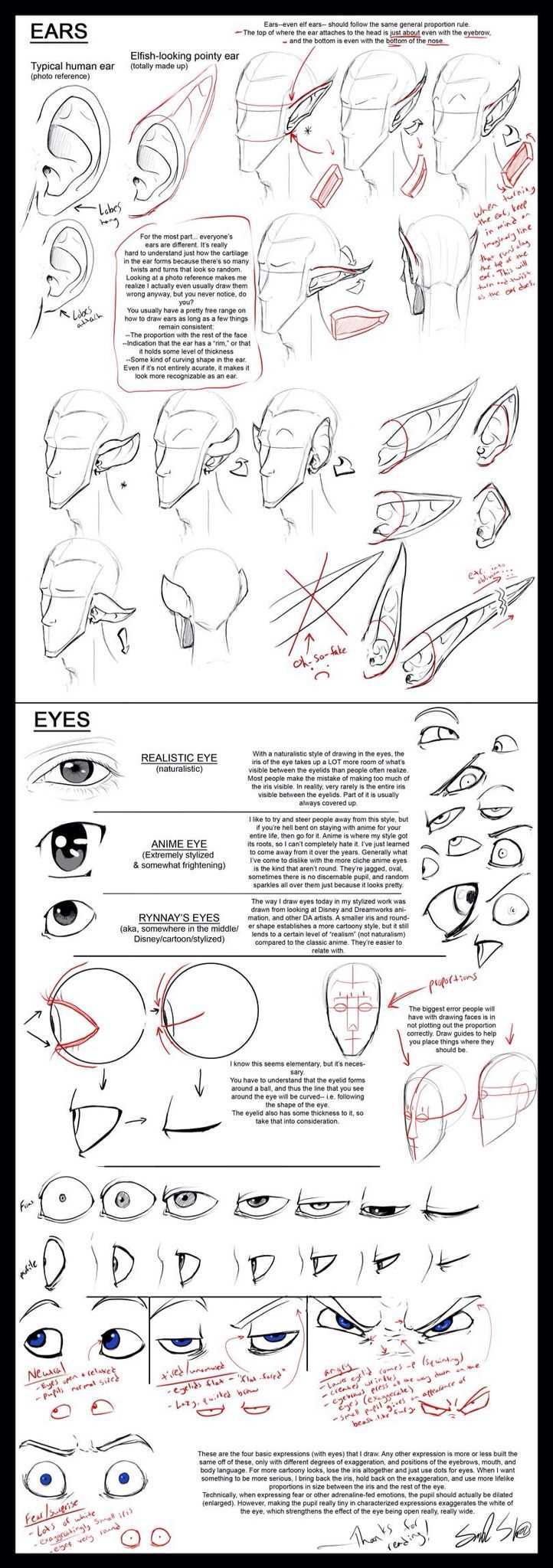 Ears And Eyes Drawing Tutorial Design Reference Art Reference