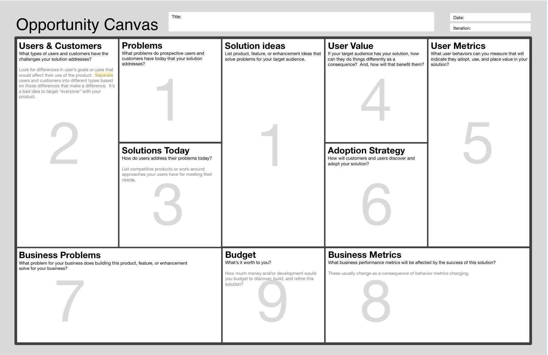 Example Of An Opportunity Canvas Business Model Canvas Business Canvas Business Analysis