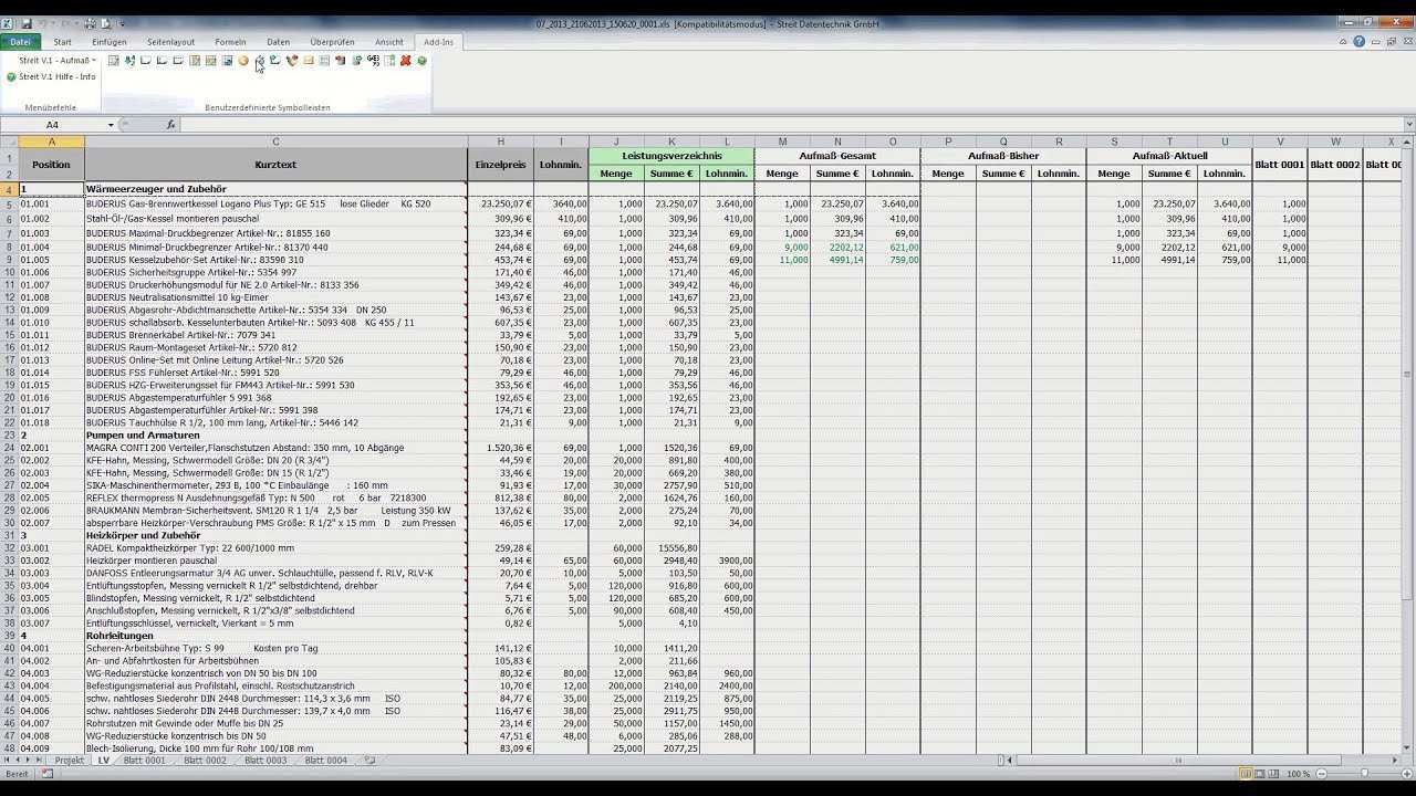 Mobiles Aufmassprogramm Fur Excel Streit Datentechnik