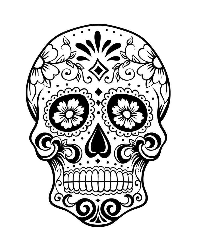 Day Of The Dead Skull Coloring Page 1 821x1024 Jpg 821 1024 Kleurplaten Mexicaanse Schedels Schedel