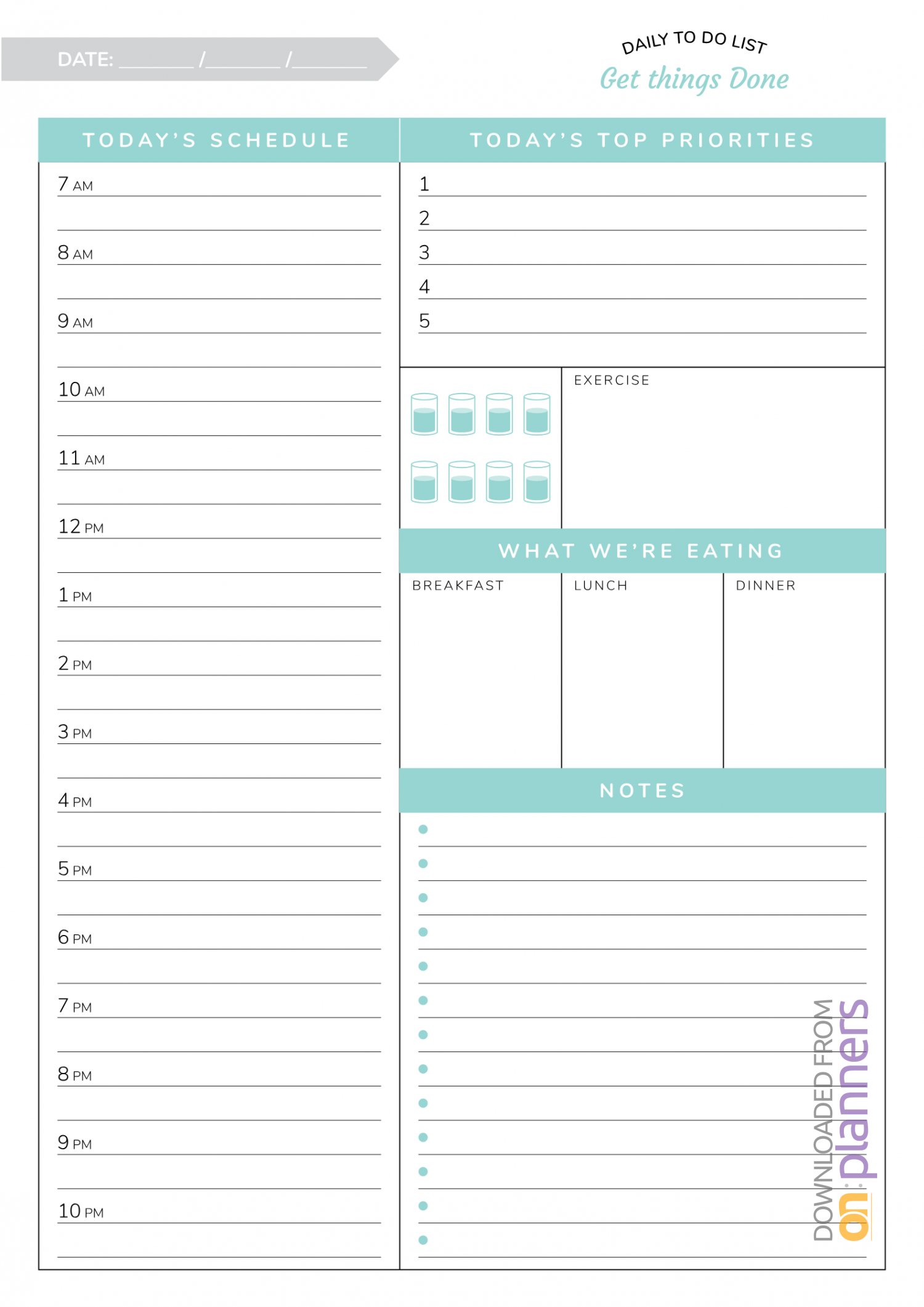 This Template Has Everything You Need To Stay Organized And On Top Of Your Schedule It Con Daily Planner Sheets Daily Planner Template Daily Schedule Template
