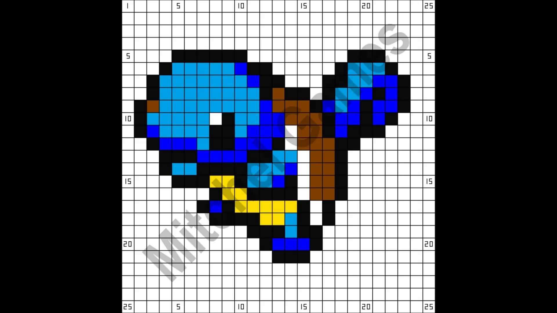 Minecraft Pokemon Squirtle 25x25 Pixel Template Pixel Art Pokemon Pixel