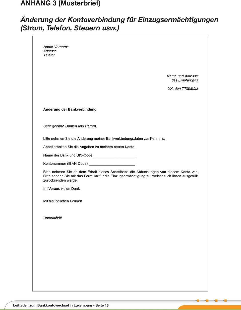 Leitfaden Zum Bankkontowechsel In Luxemburg Pdf Free Download