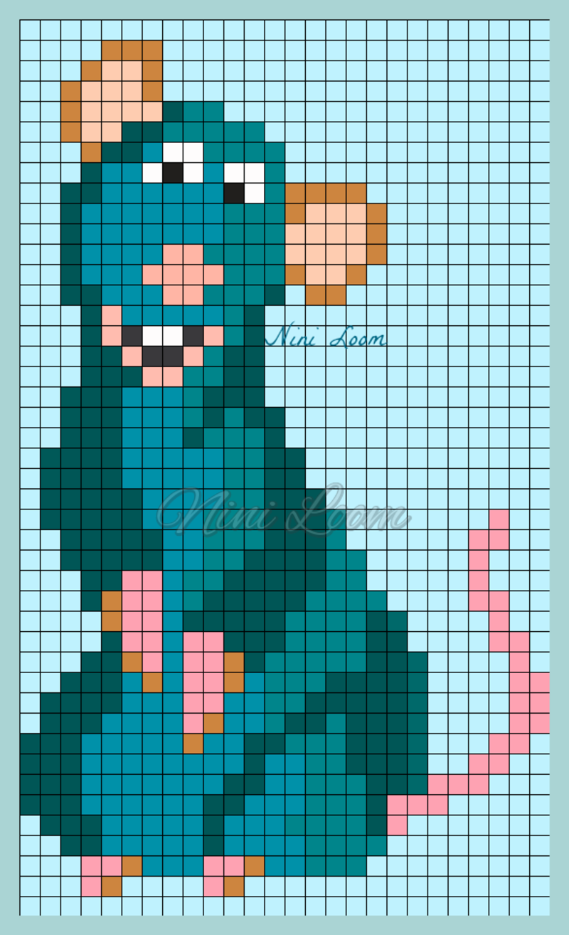 Personnage Disney Ratatouille Dessin Sur Petit Carreaux Dessin Petit Carreau Coloriage Pixel