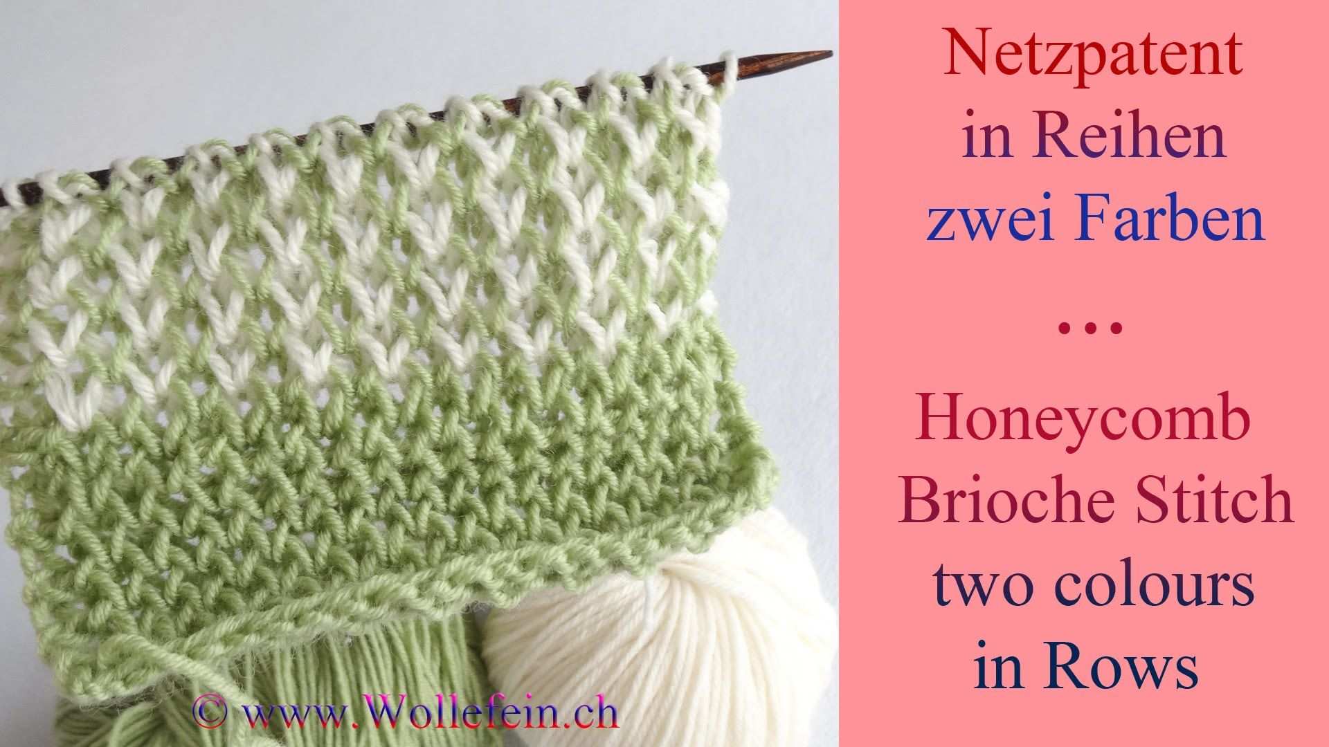 Netzpatent In Reihen Zwei Farben Honeycomb Brioche Stitch In Rows Two Patentmuster Stricken Hakeln Muster Patent Stricken