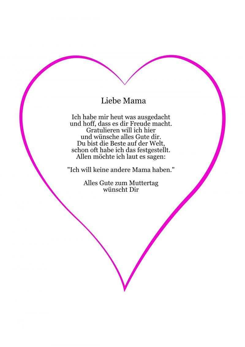 Herzkarte Basteln Vorlage Muttertag Gedicht Wunsche Zum Muttertag Muttertag Geschenke Basteln