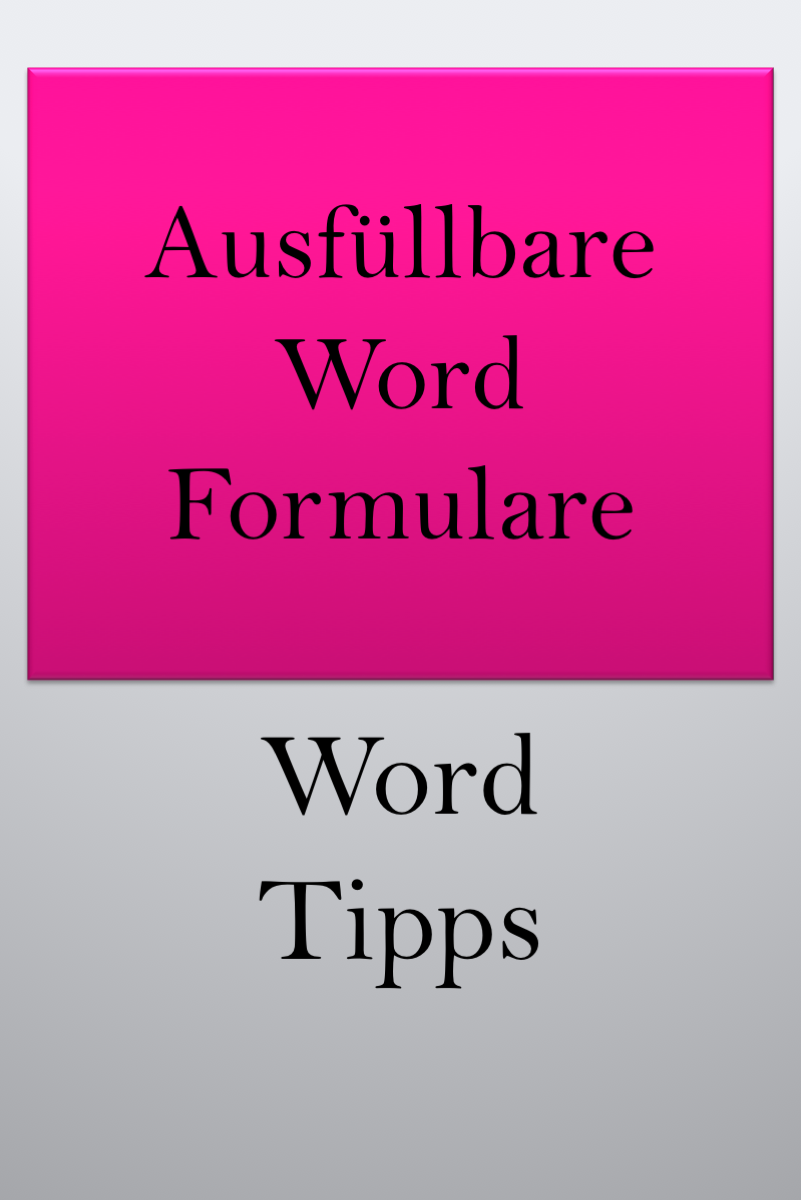 Ein Word Formular Erstellen In 2020 Tipps Und Tricks Excel Tipps Tipps