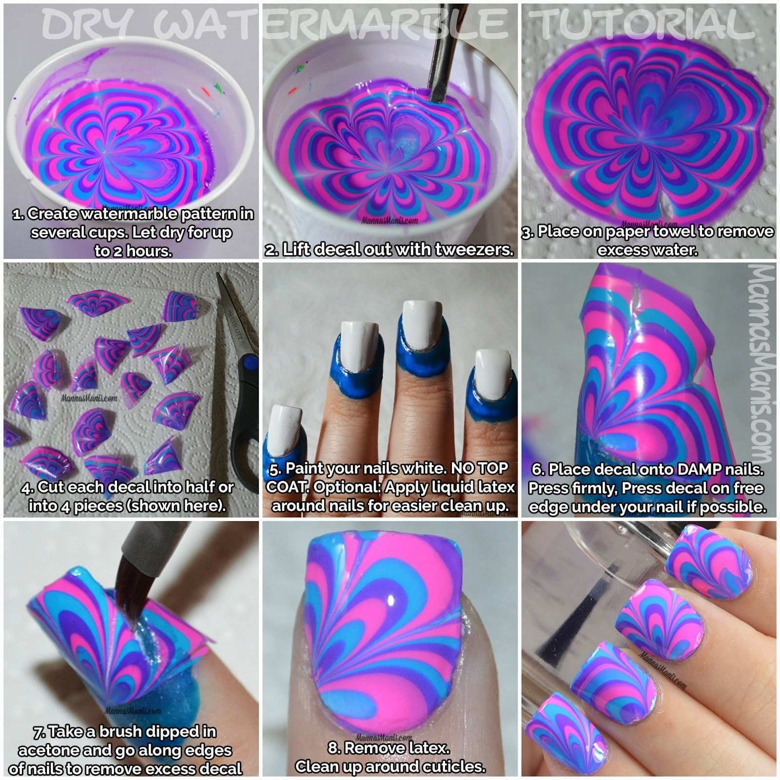 No Mess Dry Watermarble Tutorial By Manna S Manis Nailartgalleries Nail Art Galleries Nail Art Nail Art Designs Nail Art Tutorial