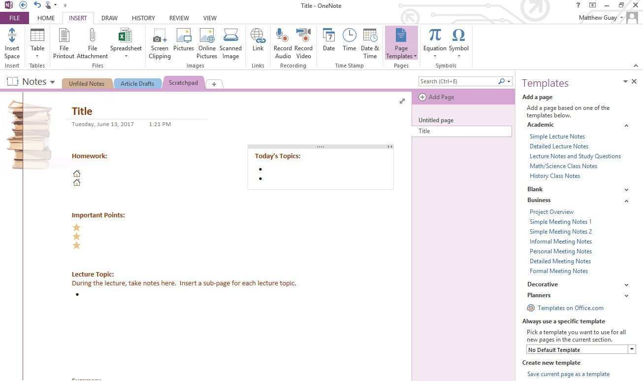 Add Onenote Template Onenote Template Business Notes Planner Template