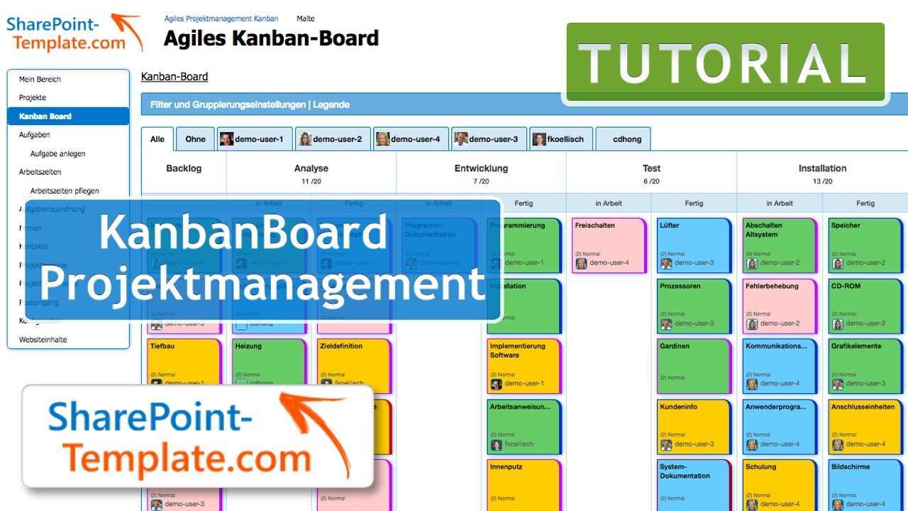 Vorstellung Des Agilen Kanban Boards Mit Unserem Projektmanagement Fur Sharepoint Youtube