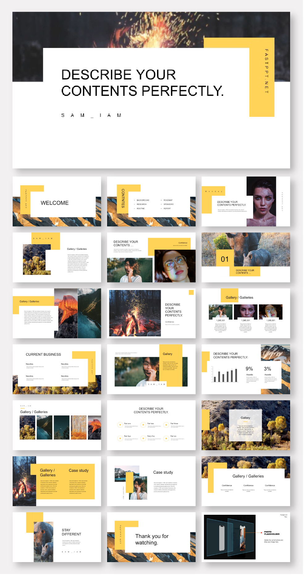 Clean Minimal Yellow Business Presentation Template Original And Powerpoint Presentation Design Presentation Design Layout Business Presentation Templates