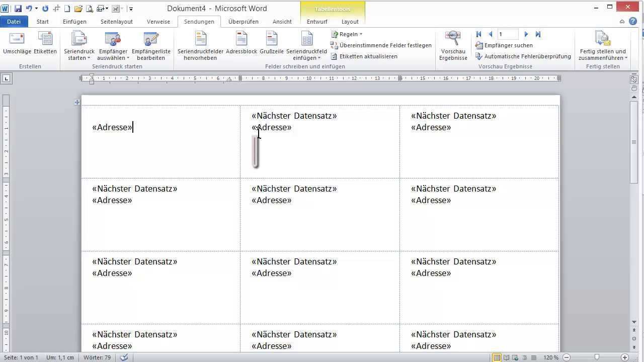 Videoanleitung Erstellen Und Drucken Von Etiketten Mit Word 2010 Youtube