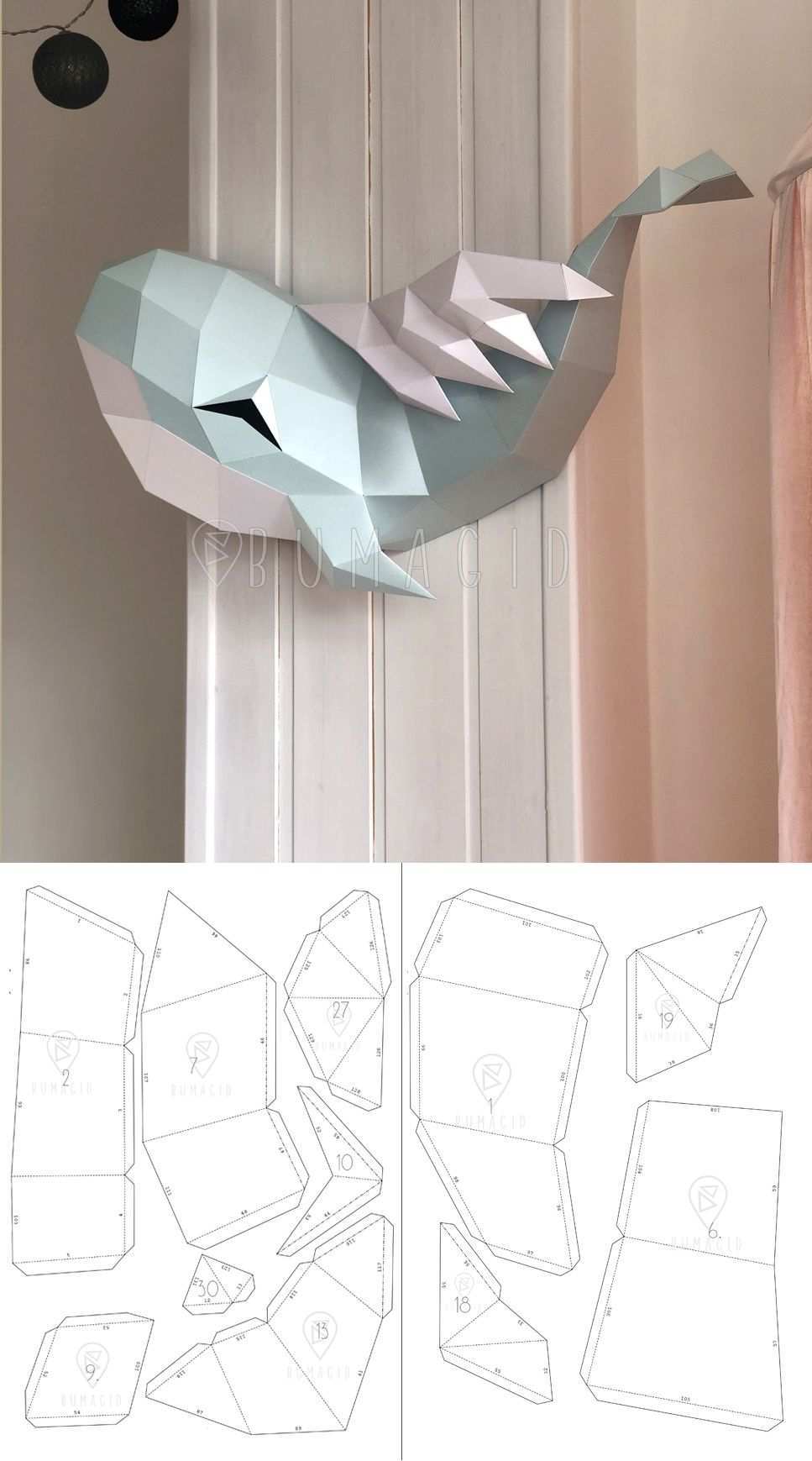Pdf Template Whale Low Poly Whale Model Origami Papercraft Etsy Paper Crafts Origami Paper Crafts Diy Paper Crafts Diy Tutorials