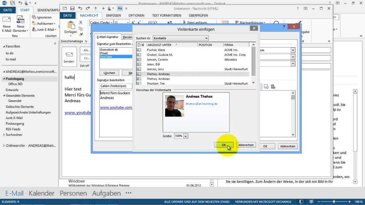 Outlook Signatur Erstellen Fehler Vermeiden Youtube