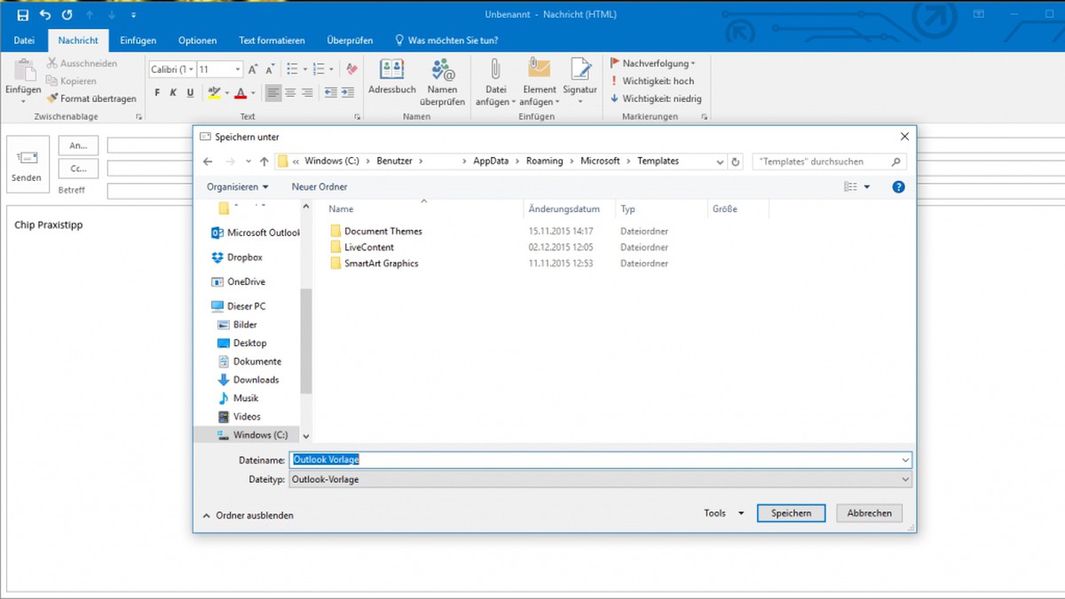 Outlook Vorlage Fur E Mails Erstellen So Gehts Chip