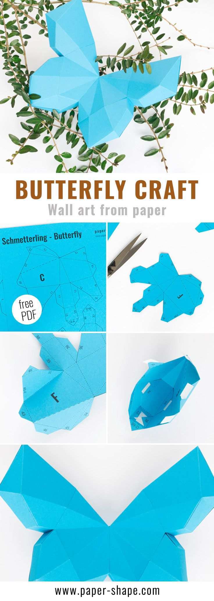 How To Make A 3d Butterfly From Paper With Template Handmade Paper Crafts Quilled Paper Art Paper Butterfly