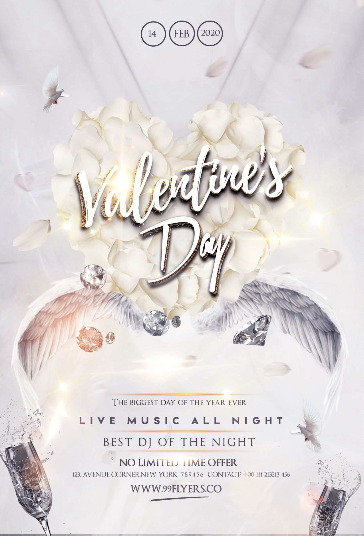 Happy Valentine S Party Free Psd Flyer Template In 2020 Free Psd Flyer Templates Free Psd Flyer Valentines Party