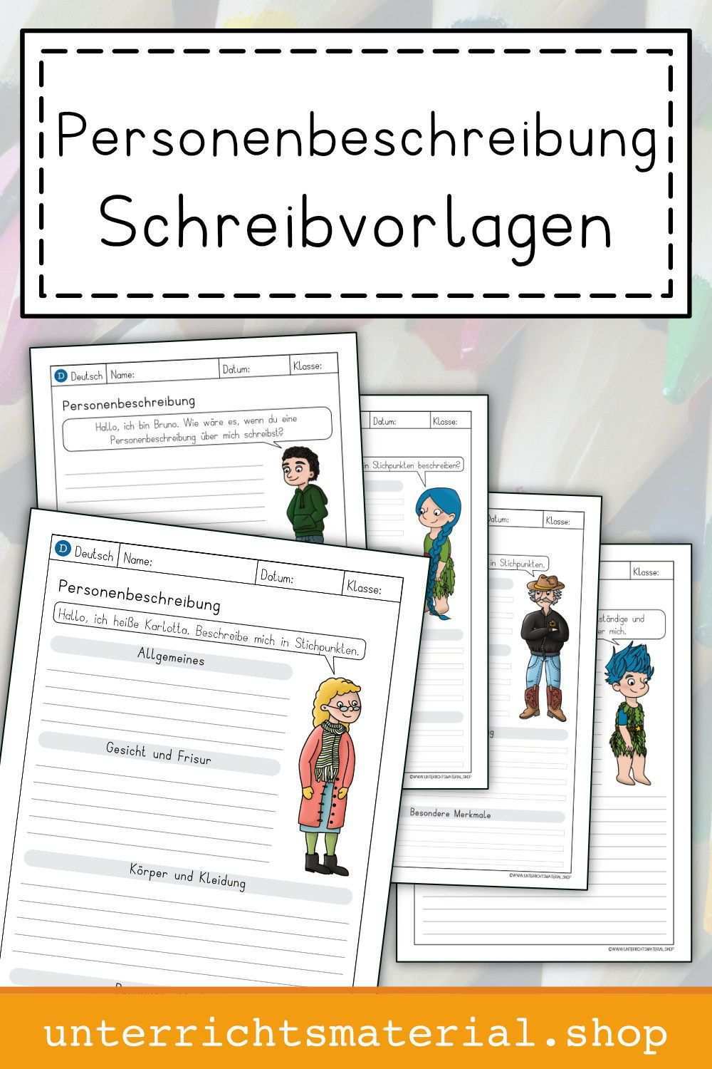 Personenbeschreibung Grundschule Grundschule Grundschulmaterial Personenbeschreibung Grundschule