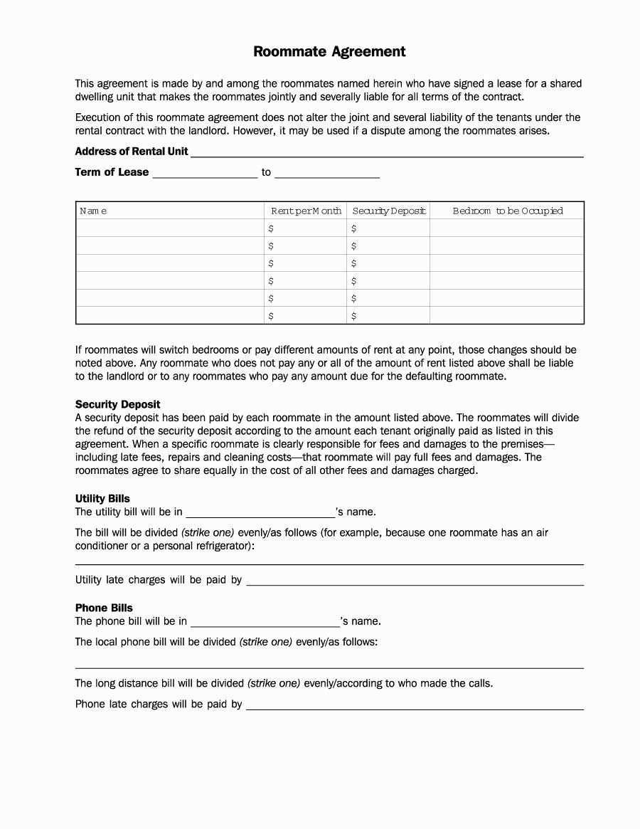 Roommate Rental Agreement Template Lovely 40 Free Roommate Agreement Templates Form In 2020 Roommate Agreement Roommate Agreement Template Rental Agreement Templates