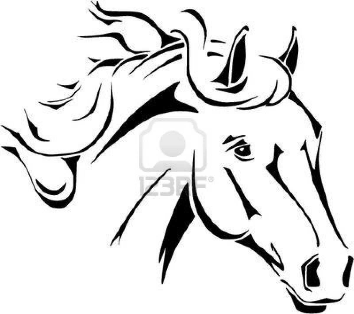 Coloring To Print Animals Horse Number 186595 Horse Stencil Horse Tattoo Tribal Horse Tattoo