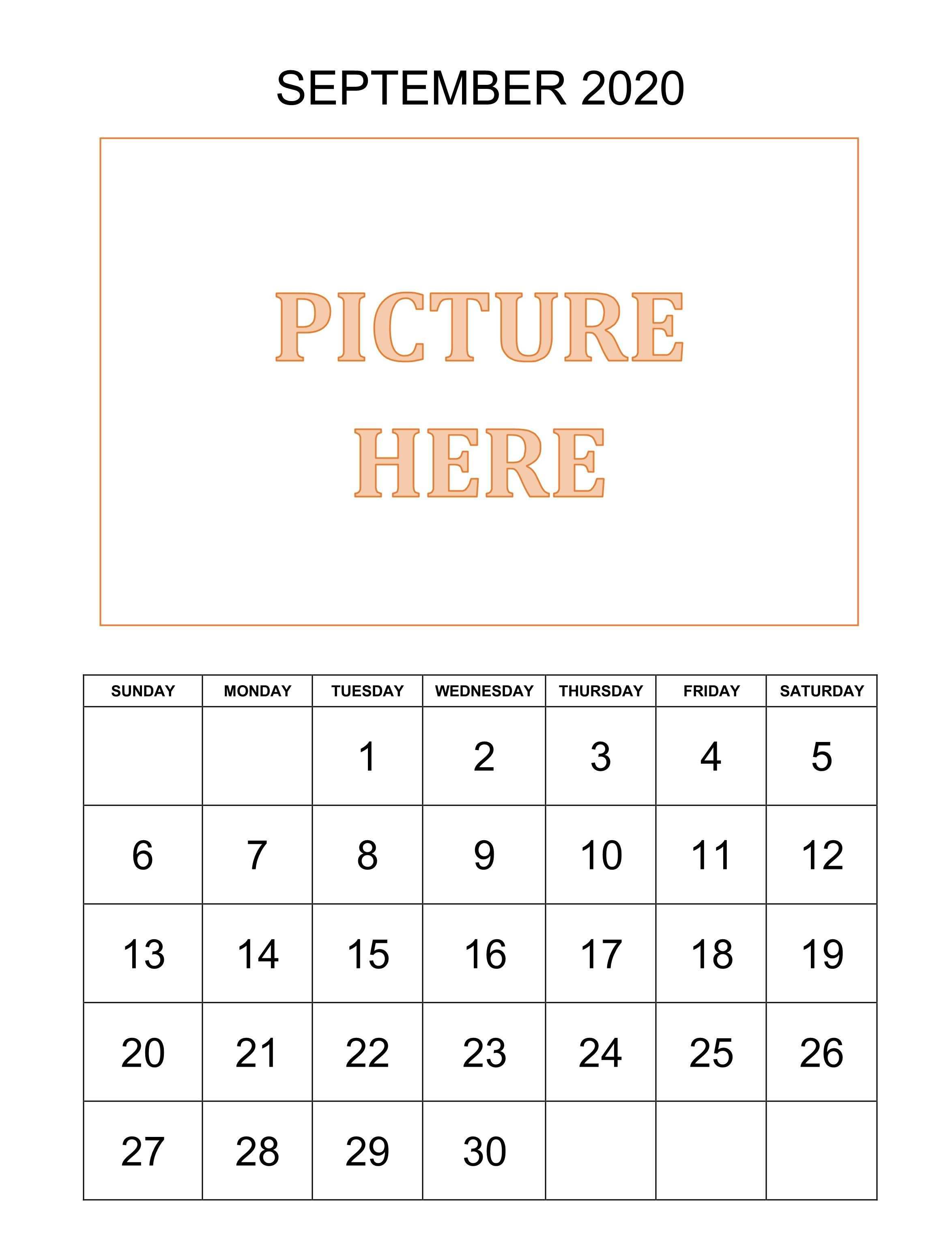Decorative September Calendar 2020 In 2020 February Calendar Calendar Template Free Printable Calendar Templates
