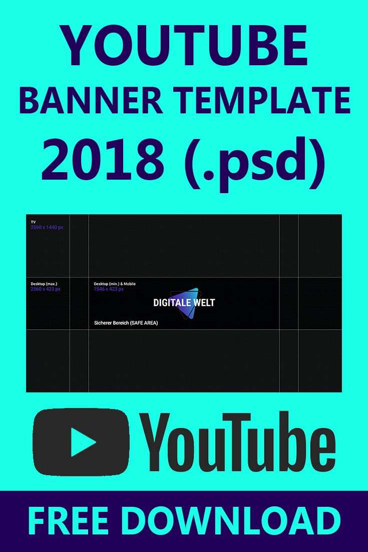 Youtube Kanalbild Template 2018 Digitalewelt Digitale Welt Youtube Banner Youtube Banner Vorlage Youtube Kanalbild