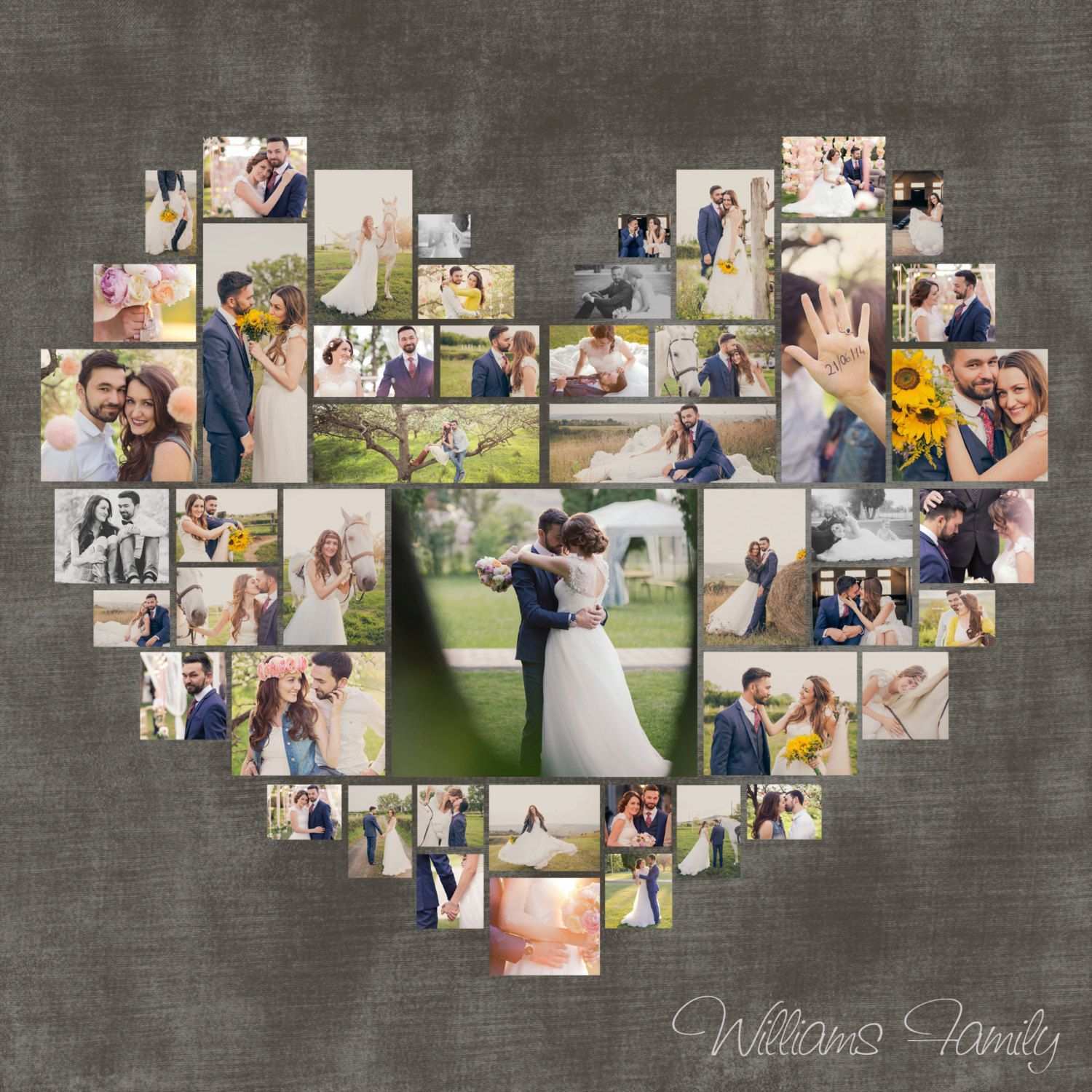 Heart Photo Collage Template Psd Wedding Gift Anniversary Etsy Heart Photo Collage Photo Heart Photo Collage Template