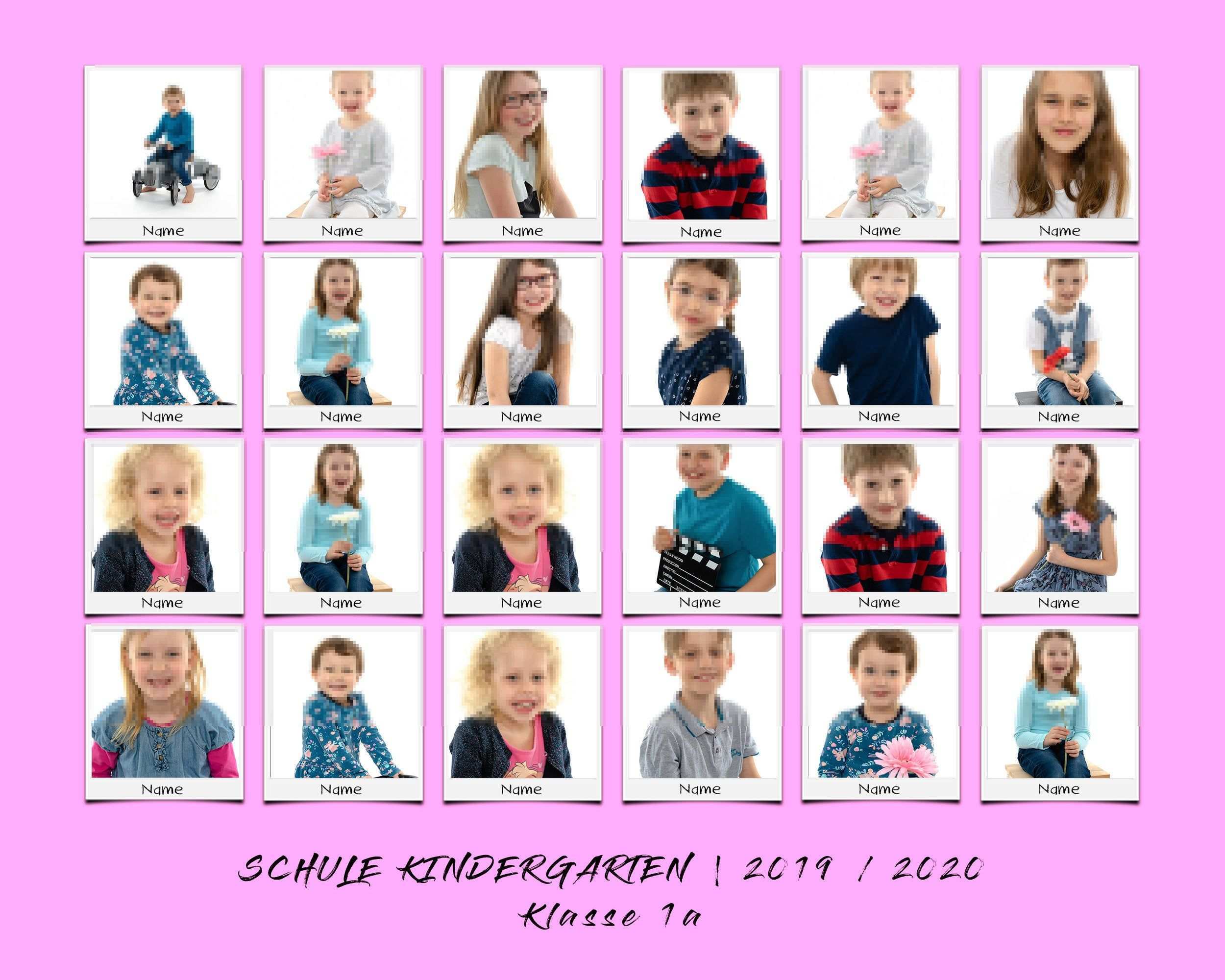 Custom Class Photo Collage Template For School Kindergarten Classroom Layered Psd File 8x10 3 2 In Polaroid Style Instant Download Photo Collage Template School Photography Collage Template