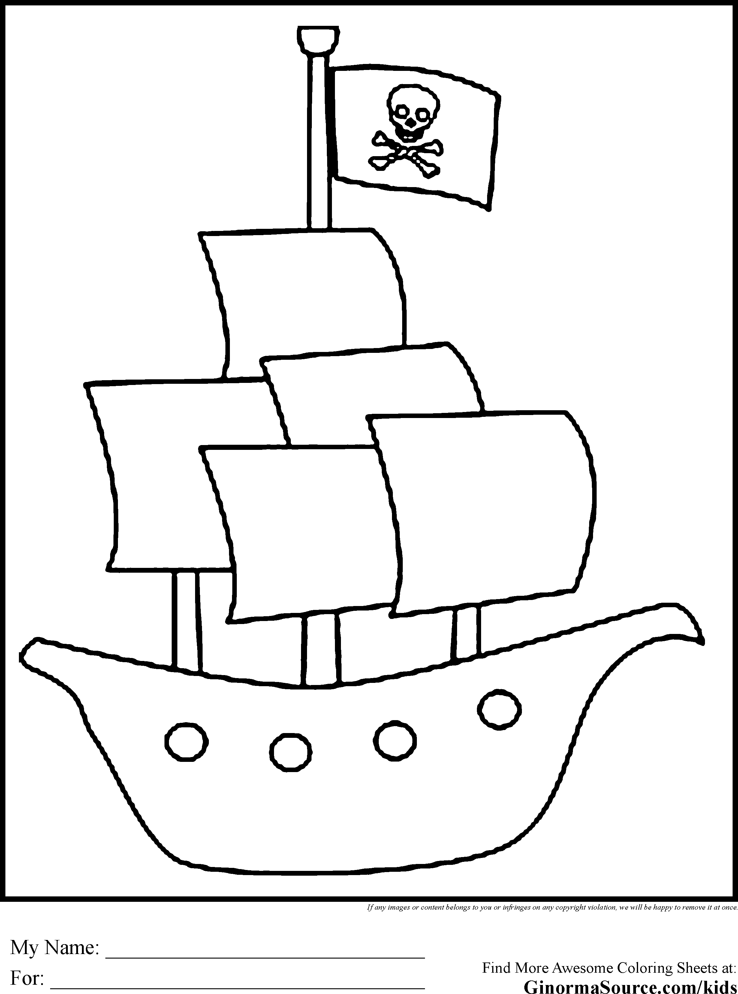 Pirate Coloring Pages Ginormasource Kids Pirate Coloring Pages Pirate Crafts Cartoon Pirate Ship