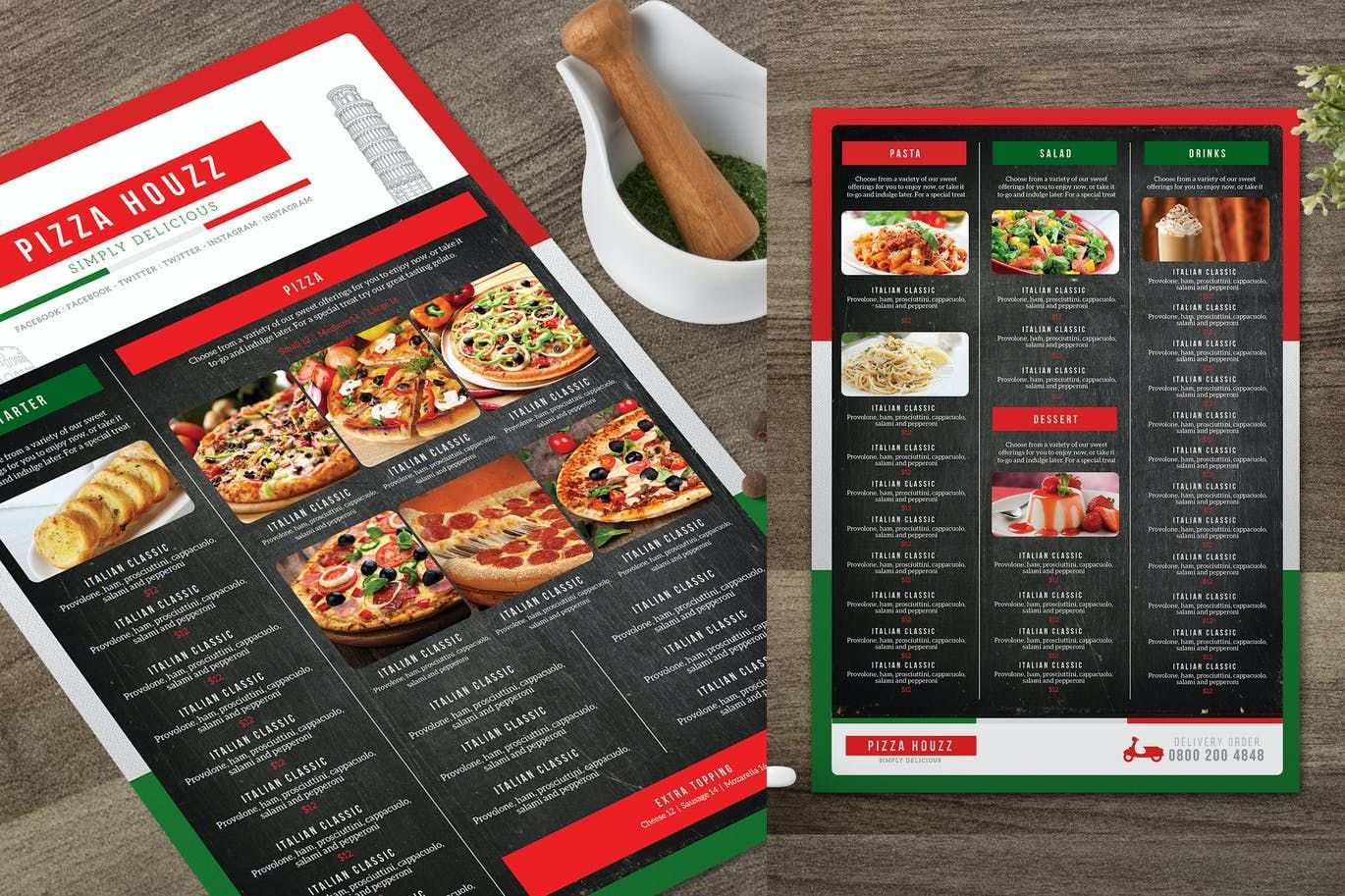 Pizza Menu By Aarleykaiven On Envato Elements In 2020 Pizza Menu Menu Vorlage Speisekarte