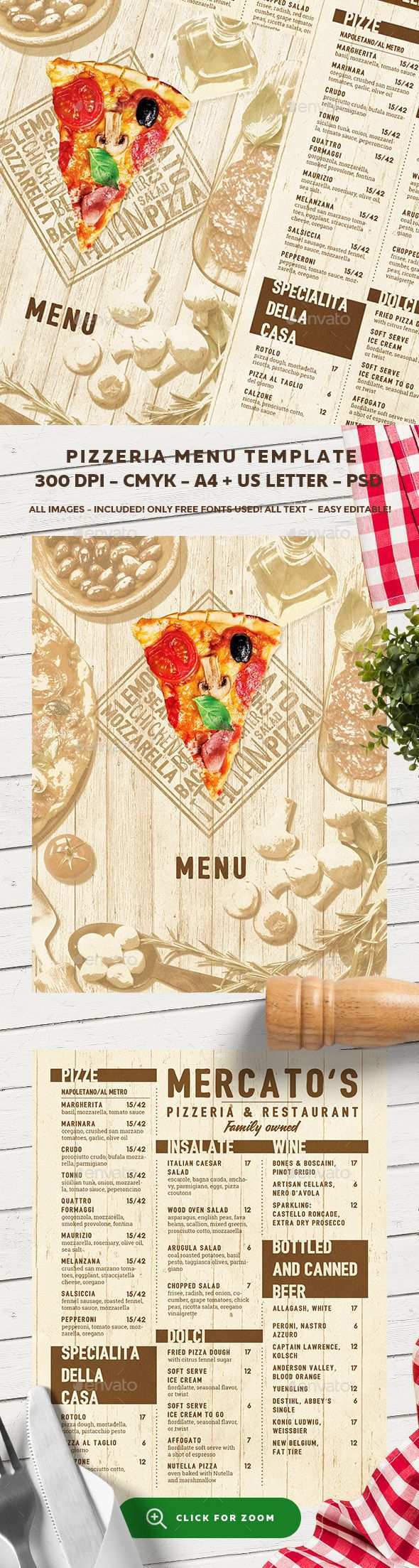 Pizza Menu Template Menu Template Pizza Menu Restaurant Menu Design
