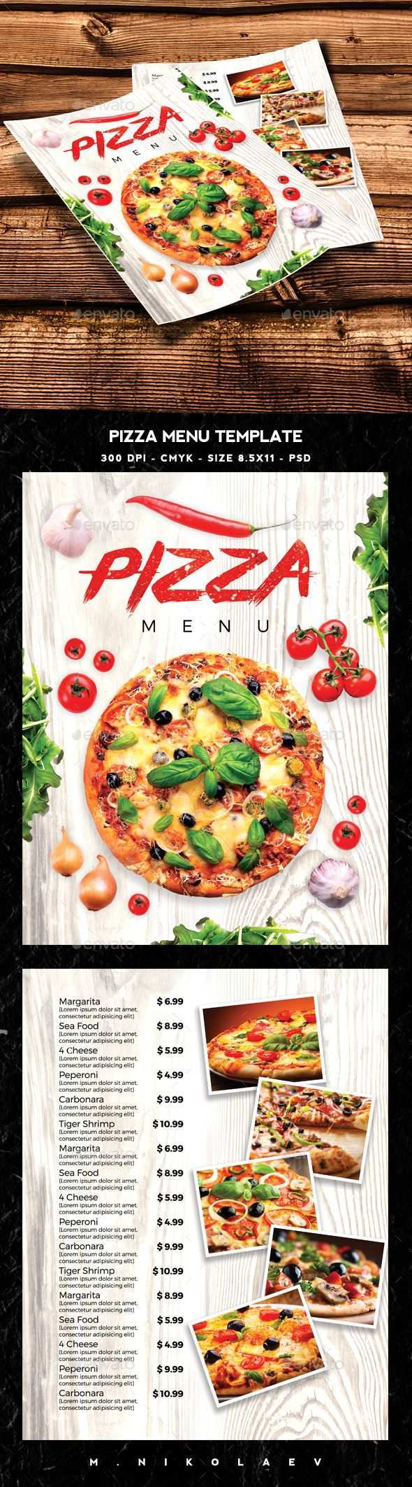 Pizza Menu Template Pizza Menu Pizza Menu Design Food Menu Template