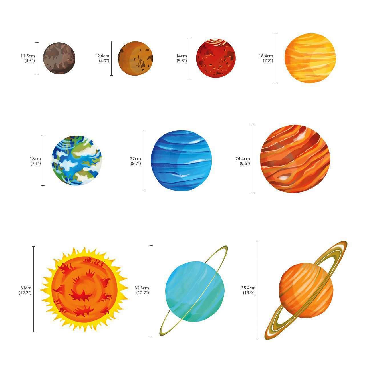 Wandsticker Planeten Sonnensystem Weltraum Weltraum Sonnensystem Planeten