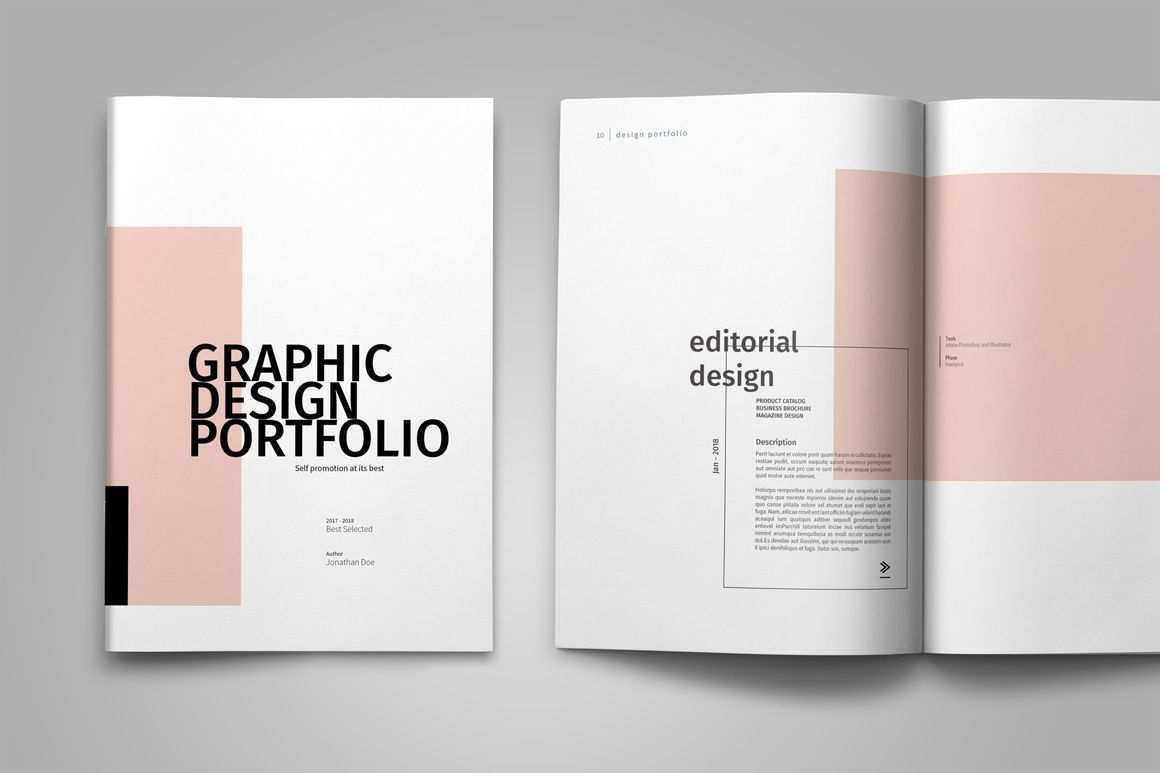 Graphic Design Portfolio Template 82436 Brochures Design Bundles Portfolio Design Portfolio Template Design Portfolio Design Layout
