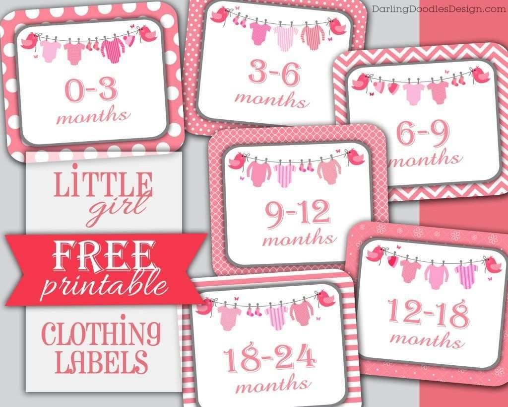 Free Printable Children S Clothing Size Labels Darling Doodles Baby Clothing O Babykleidung Organisation Kostenlose Druckbare Etiketten Kleidung Etiketten