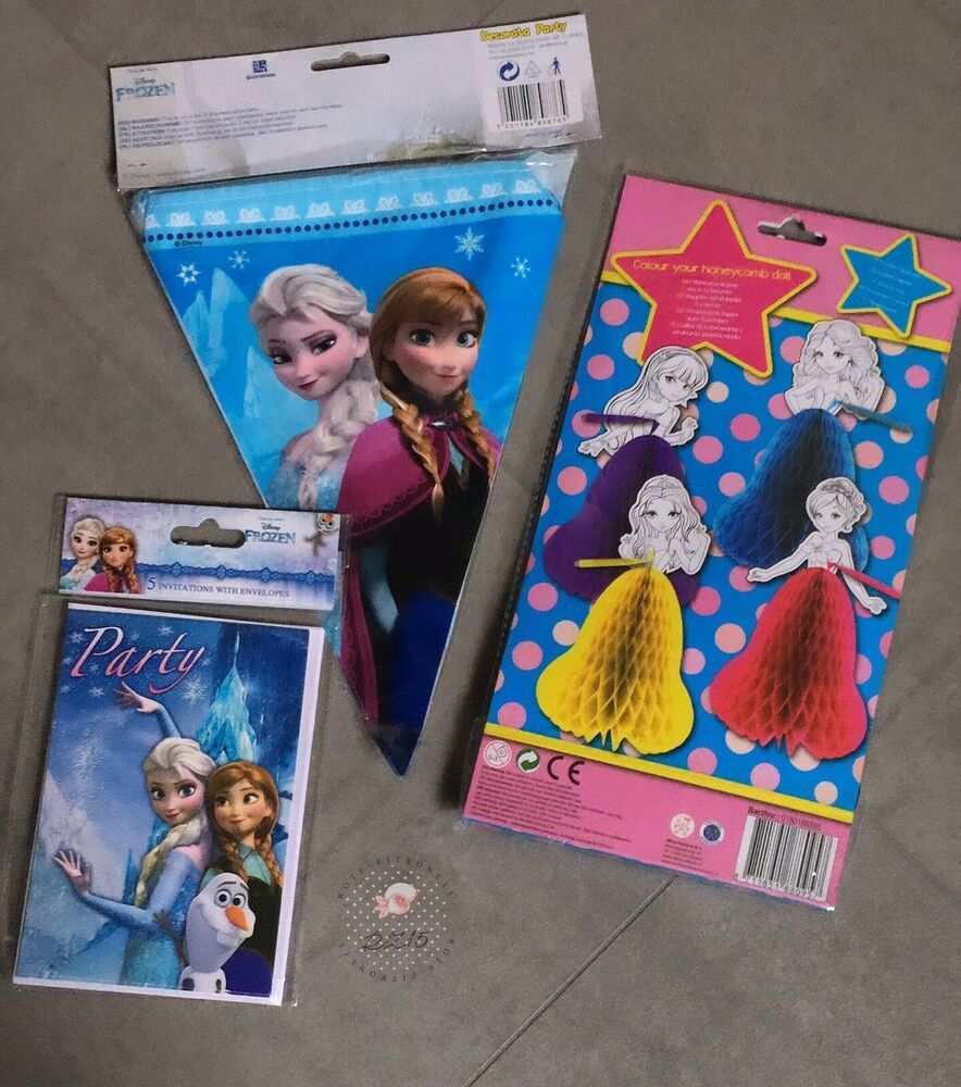 Geburtstags Set Disney Frozen Anna Elsa Wimpelkette Pom Pom Girlande Karten Ebay Disney Frozen Wimpelkette Pom Pom